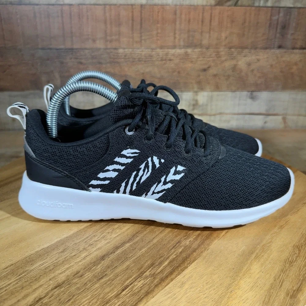 Adidas Sneakers Womens 7.5 Black Zebra Cloudfoam Pure 2.0 H00602 Running Shoes